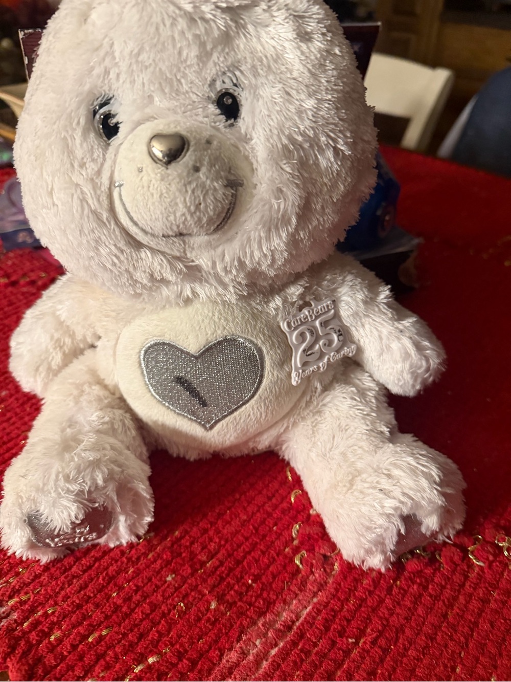 Care Bears White Plush Bear with Silver Heart Patch